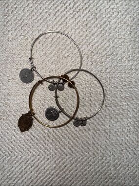 Alex and Ani Stackable Mixed Metal Charm Bangle Bracelet Set - Gold & Silver
